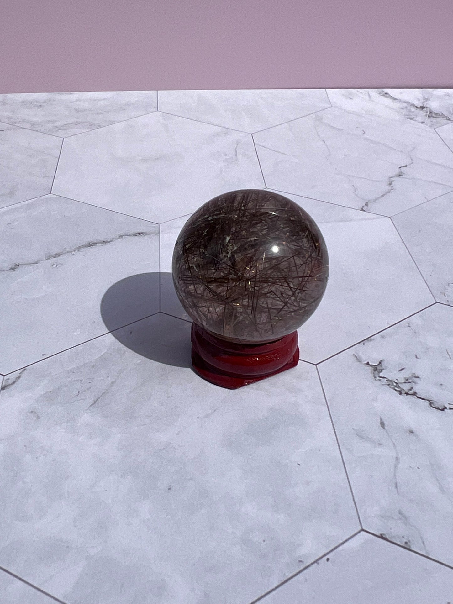Stunning Golden Rutile Mini Crystal Sphere A