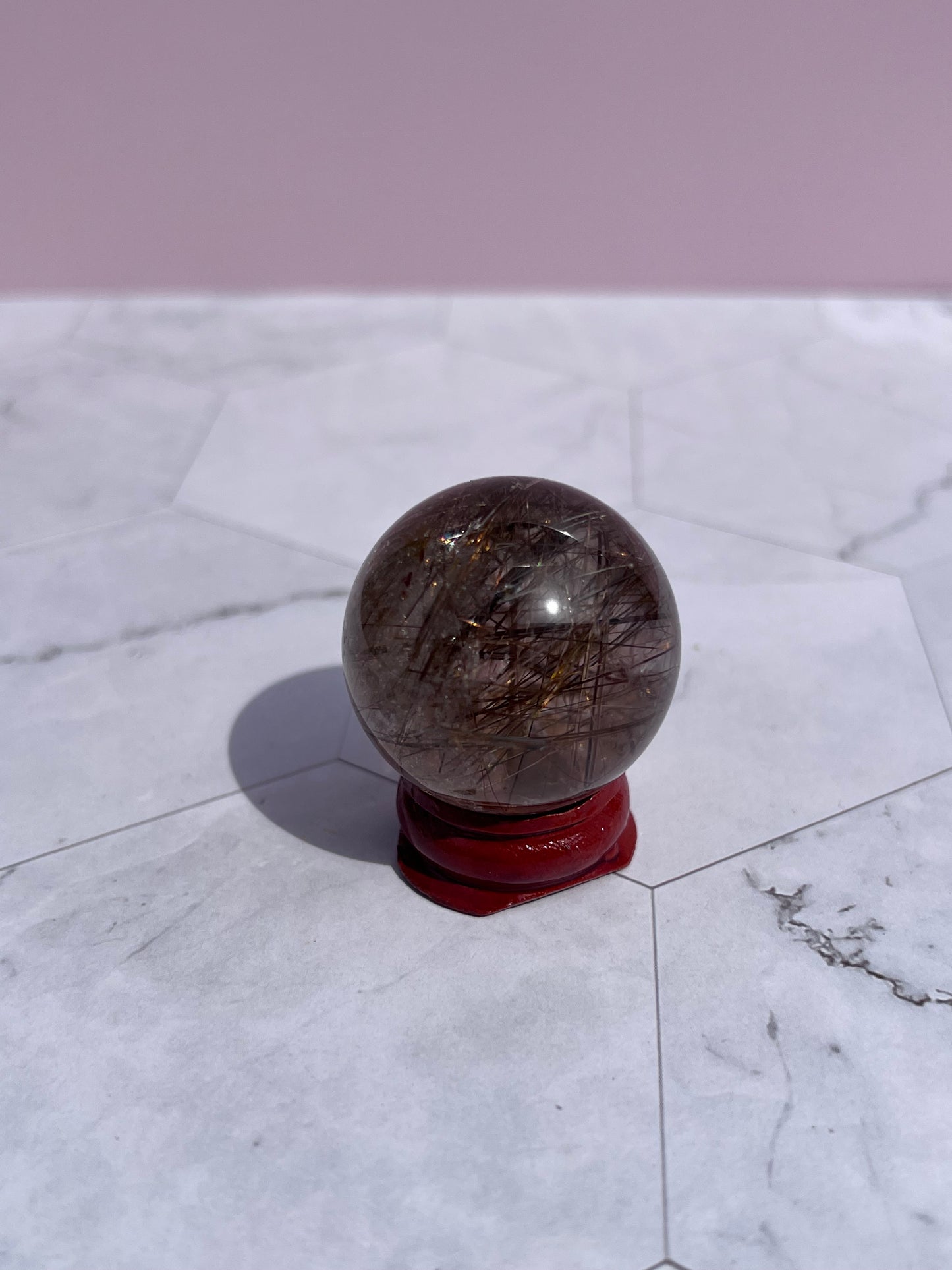 Stunning Golden Rutile Mini Crystal Sphere A