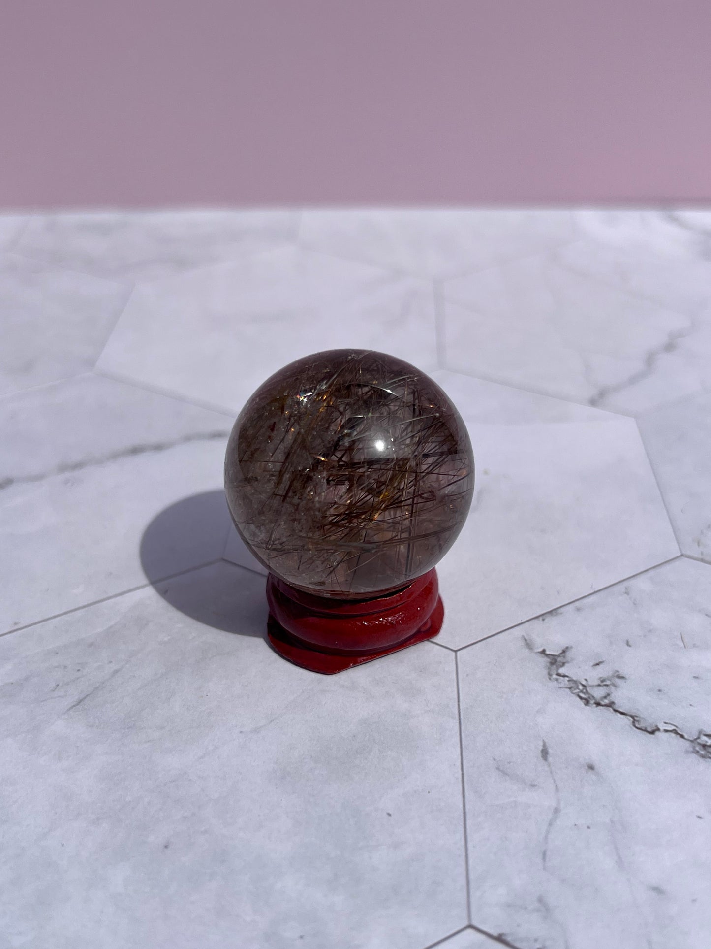 Stunning Golden Rutile Mini Crystal Sphere A
