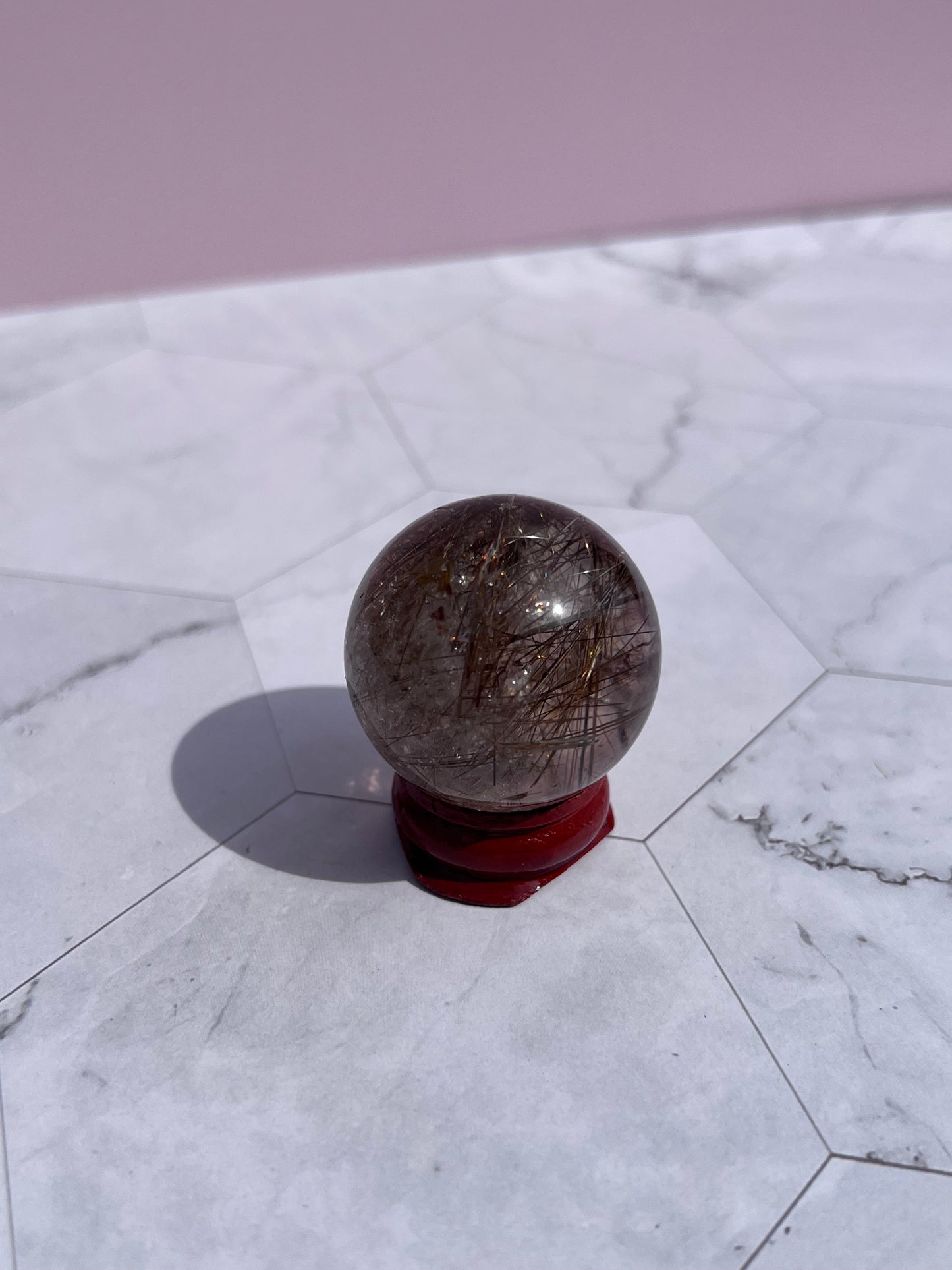 Stunning Golden Rutile Mini Crystal Sphere A