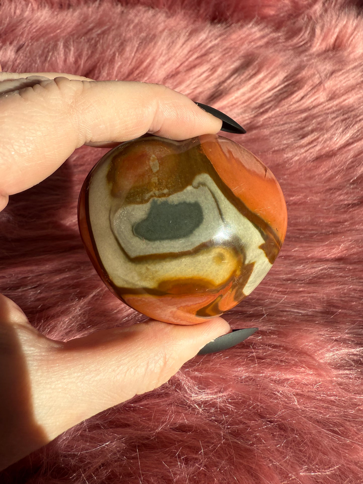 Stunning High Quality Polychrome Jasper Heart Carving