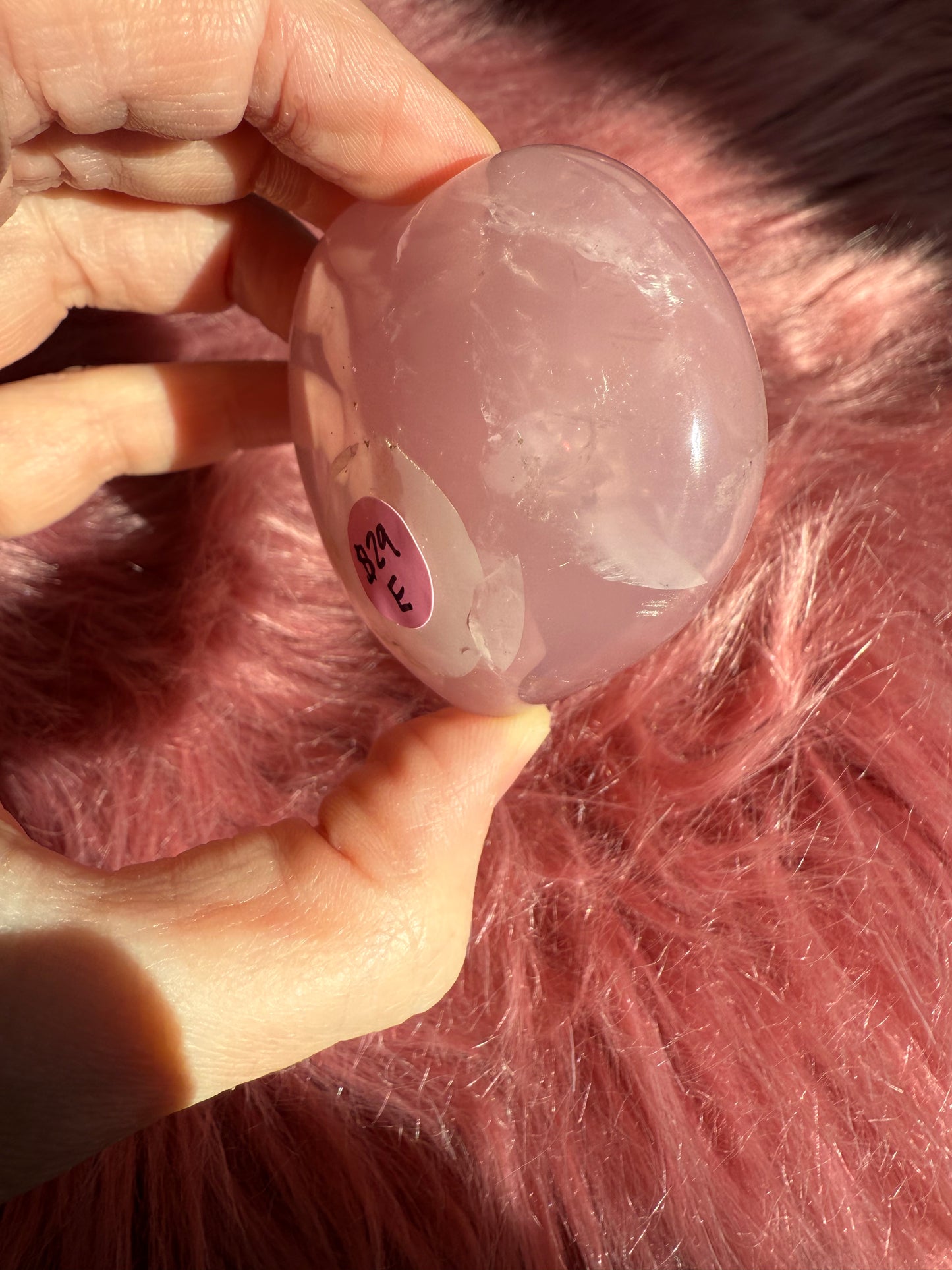 Stunning High Quality Rose Quartz Puffy Heart Carving - E