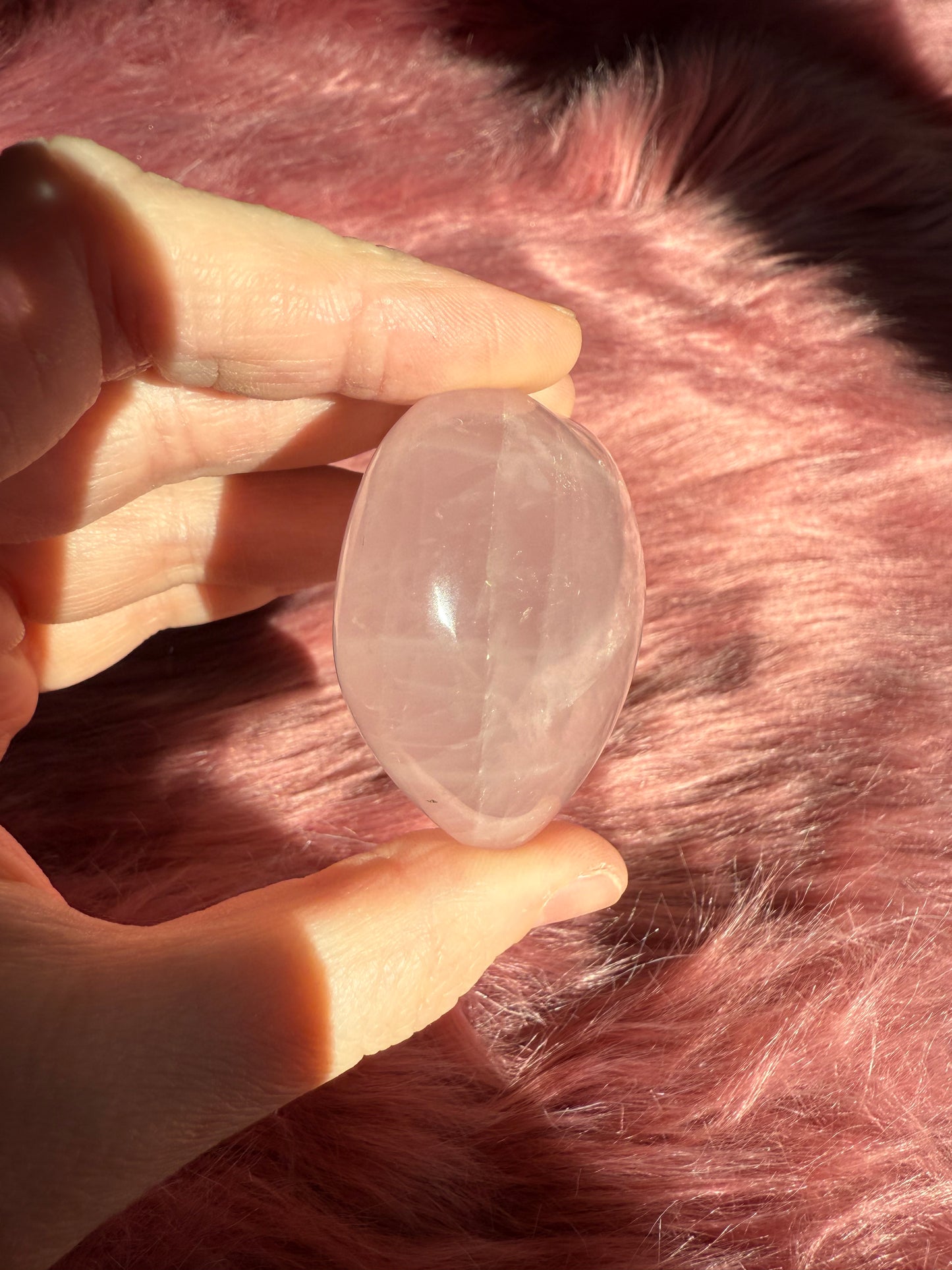 Stunning High Quality Rose Quartz Puffy Heart Carving - B
