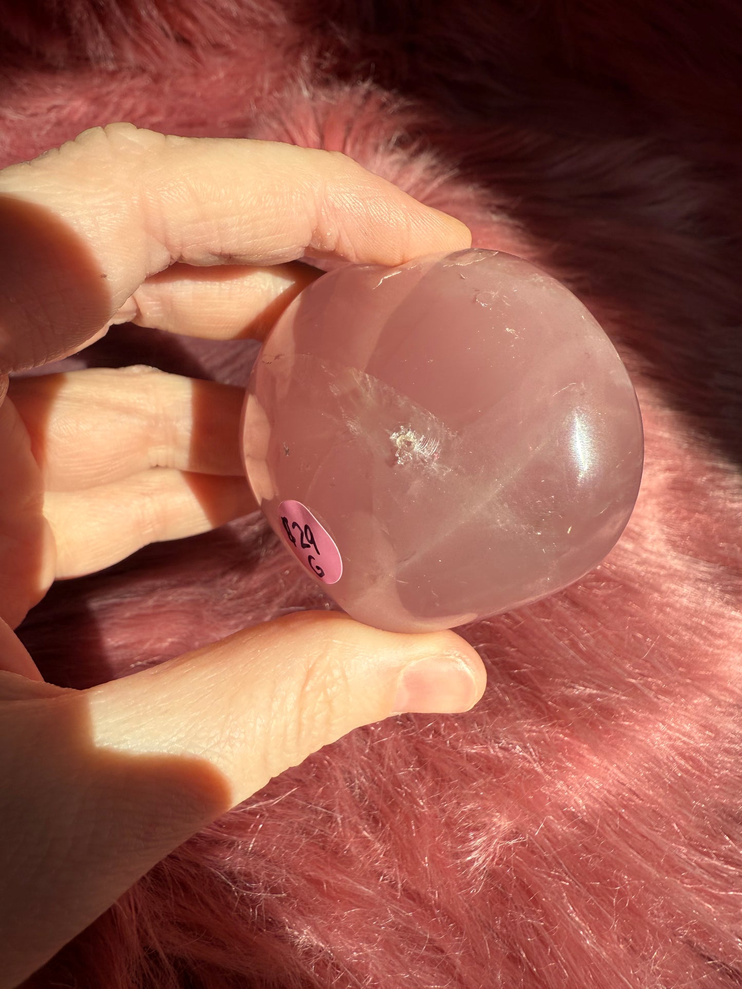 Stunning High Quality Rose Quartz Puffy Heart Carving - G