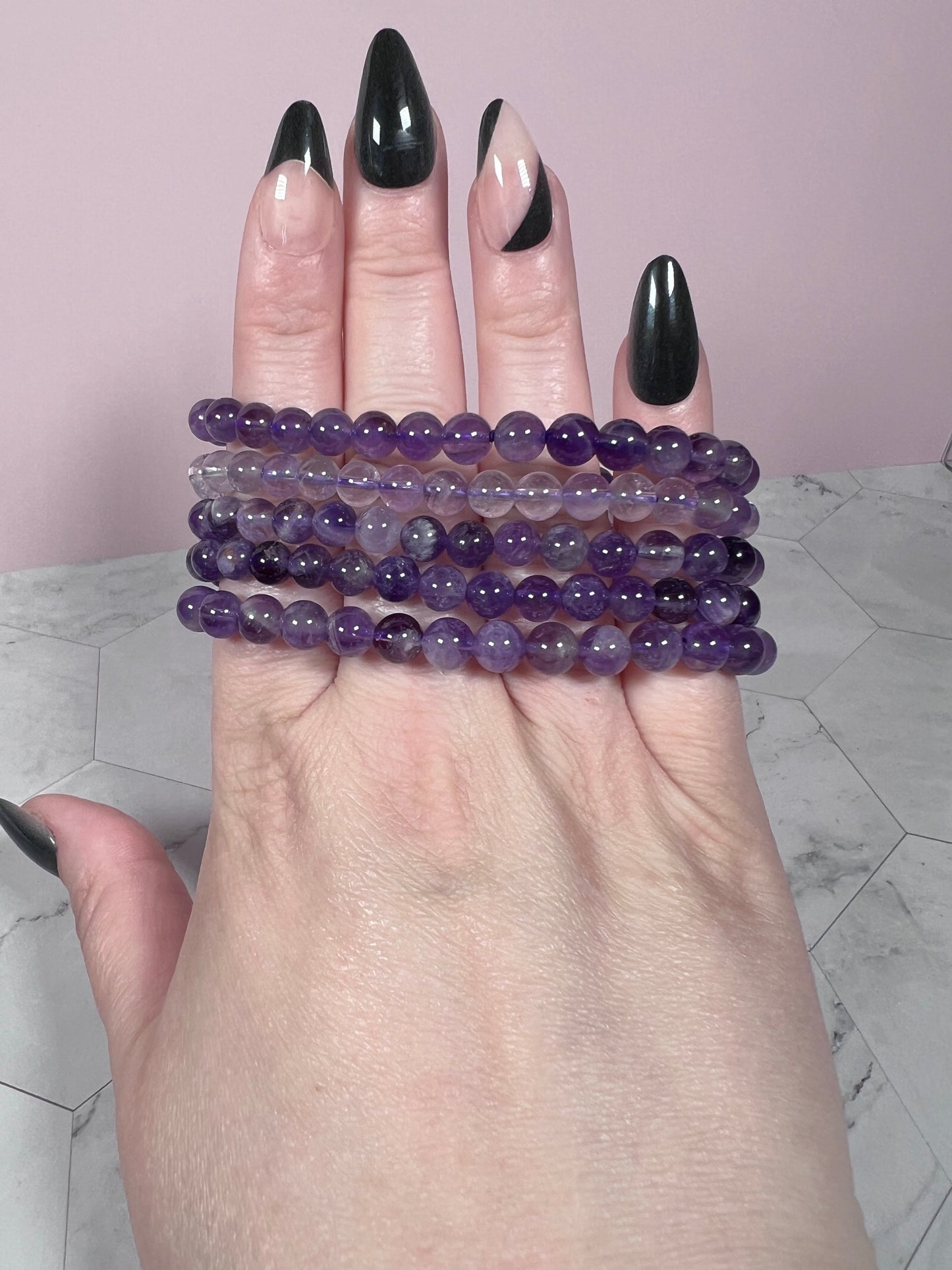 ONE (1) Stunning 6mm Amethyst Crystal Bracelet - Intuitively Selected