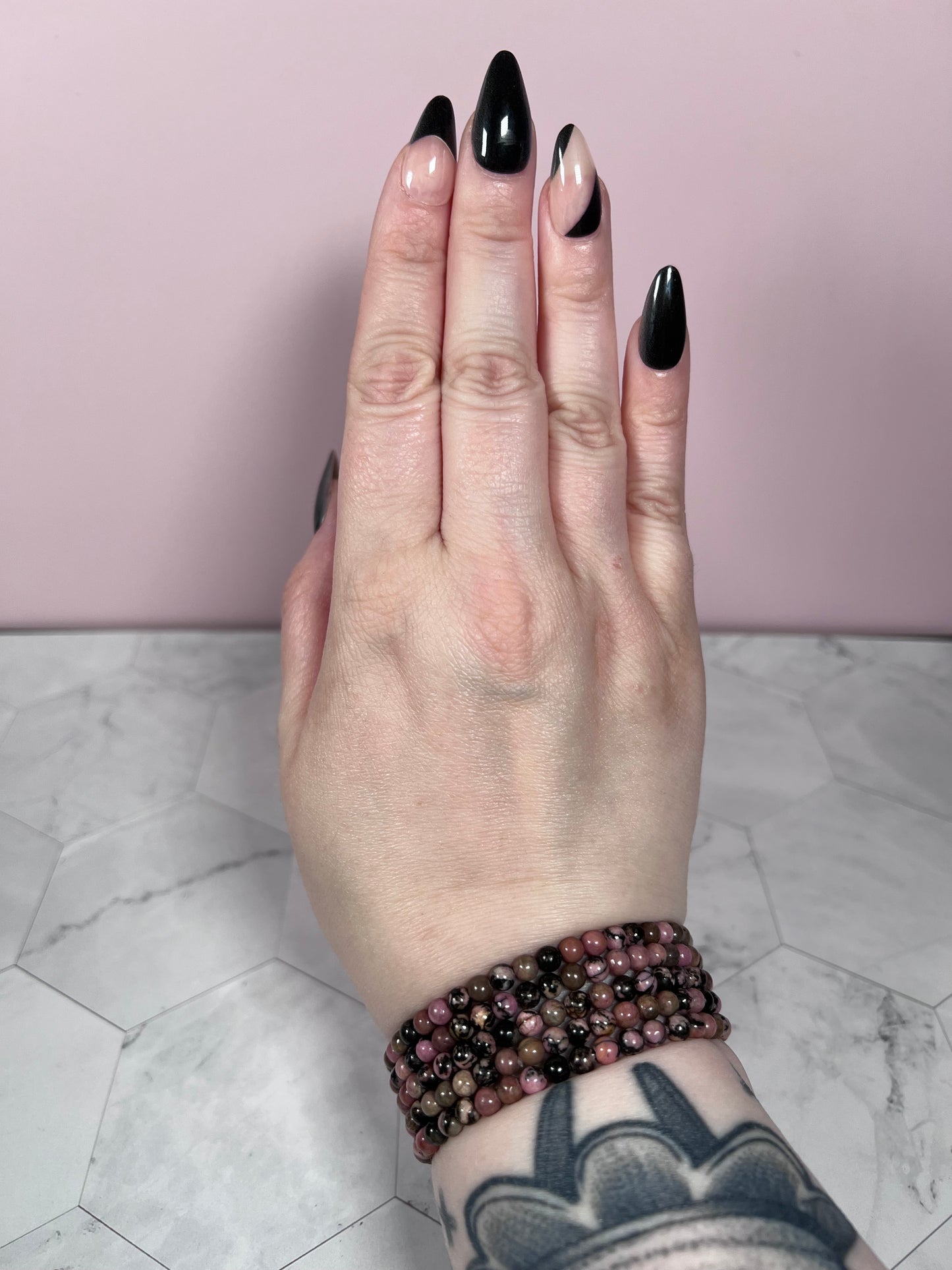 ONE (1) Stunning 4mm Rhodonite Crystal Bracelet - Intuitively Selected
