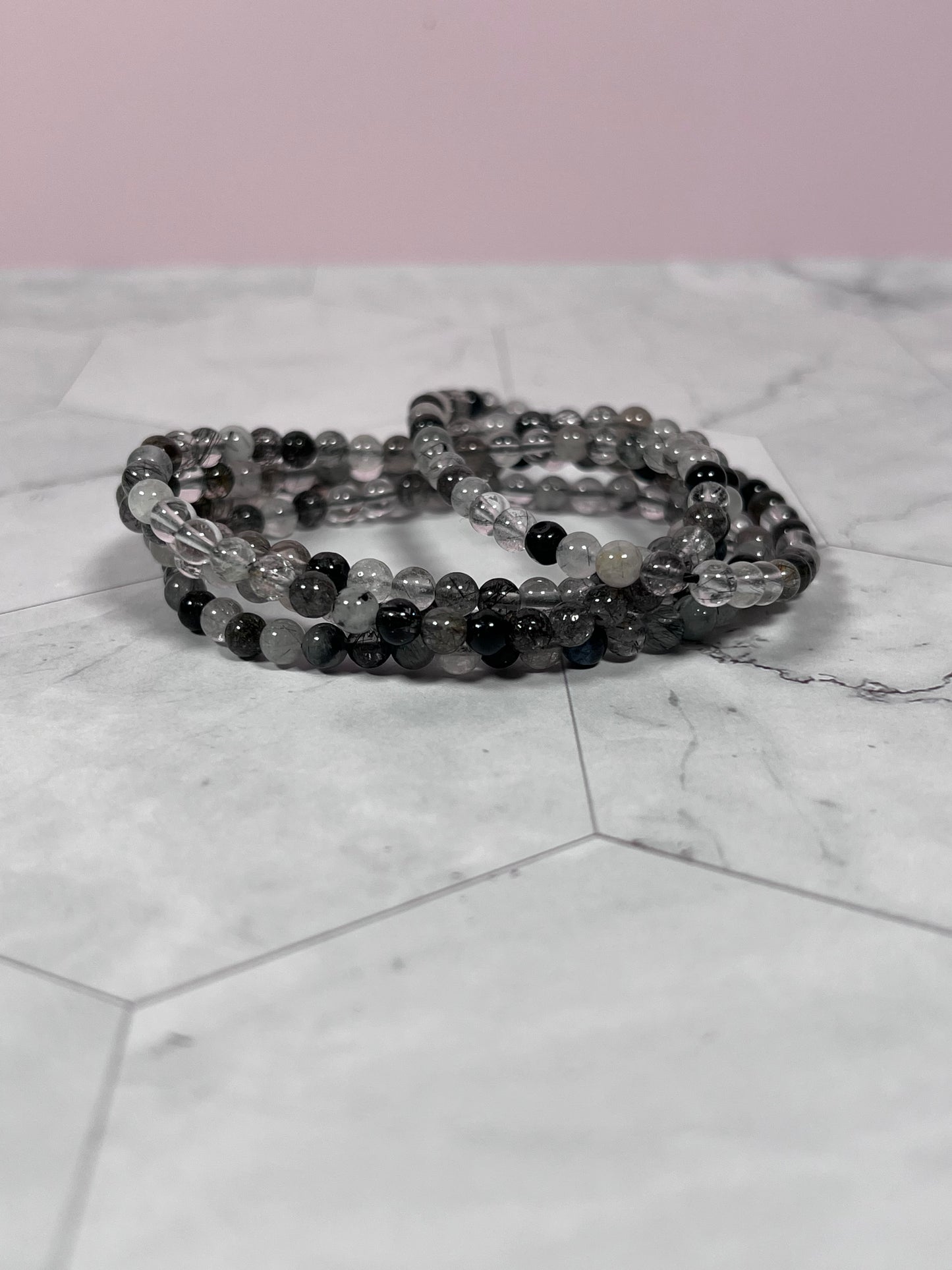 ONE (1) Stunning 4mm Black Tourmaline Quartz Crystal Bracelet - Intuitively Selected