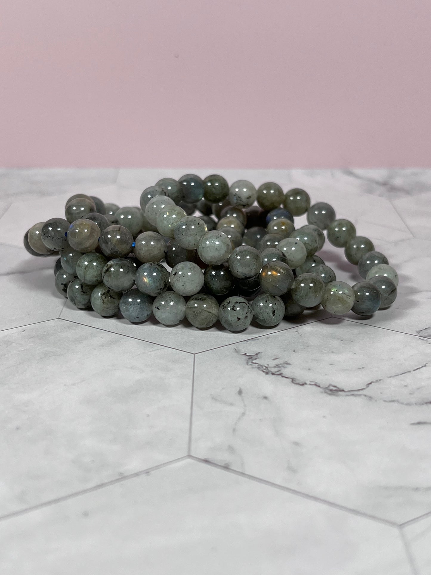 ONE (1) Stunning 8mm Labradorite Crystal Bracelet - Intuitively Selected