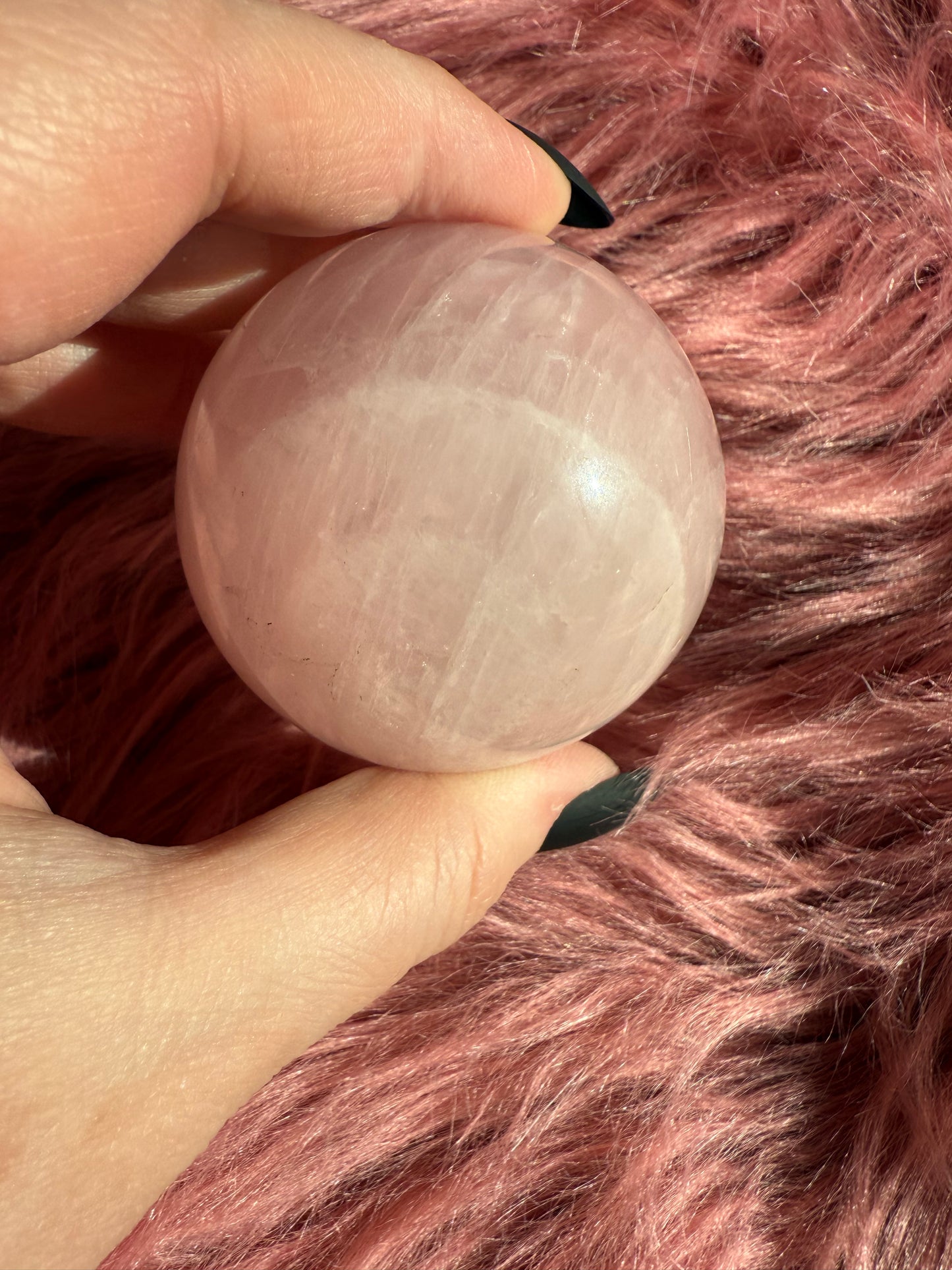 Stunning Flashy Rose Quartz Crystal Sphere B