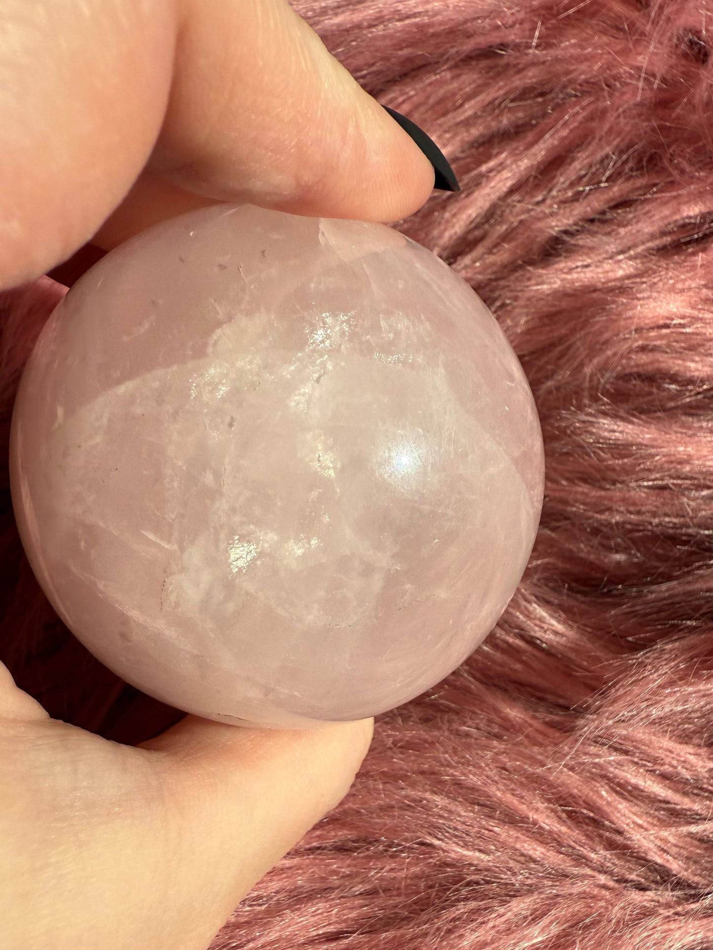Stunning Flashy Rose Quartz Crystal Sphere B