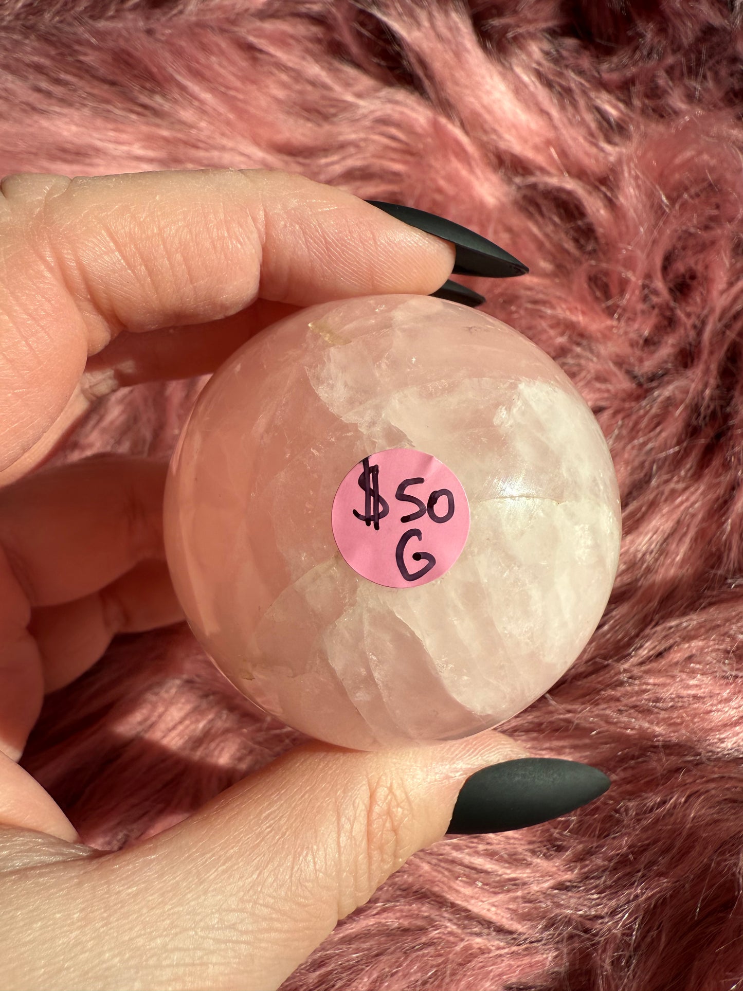 Stunning Flashy Rose Quartz Crystal Sphere G