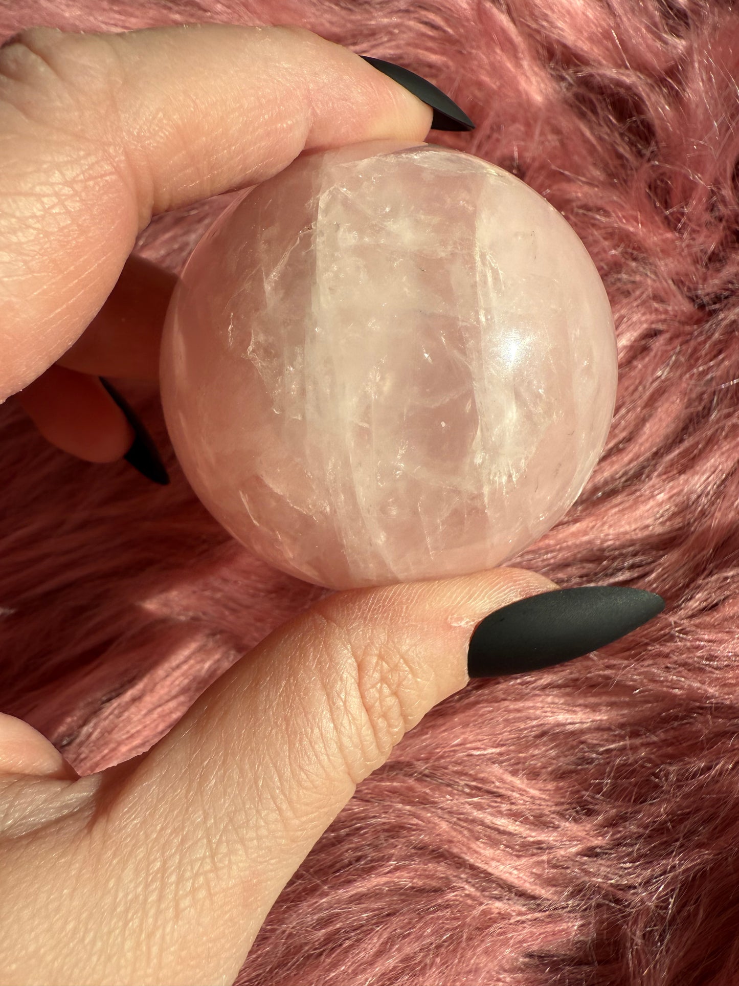 Stunning Flashy Rose Quartz Crystal Sphere G