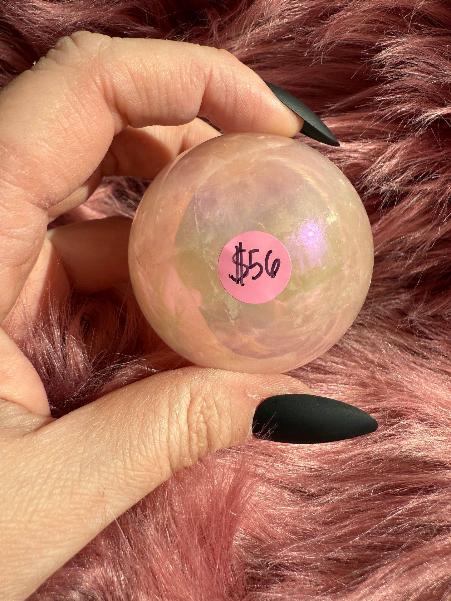 Stunning Flashy Aura Treated Rose Quartz Crystal Sphere