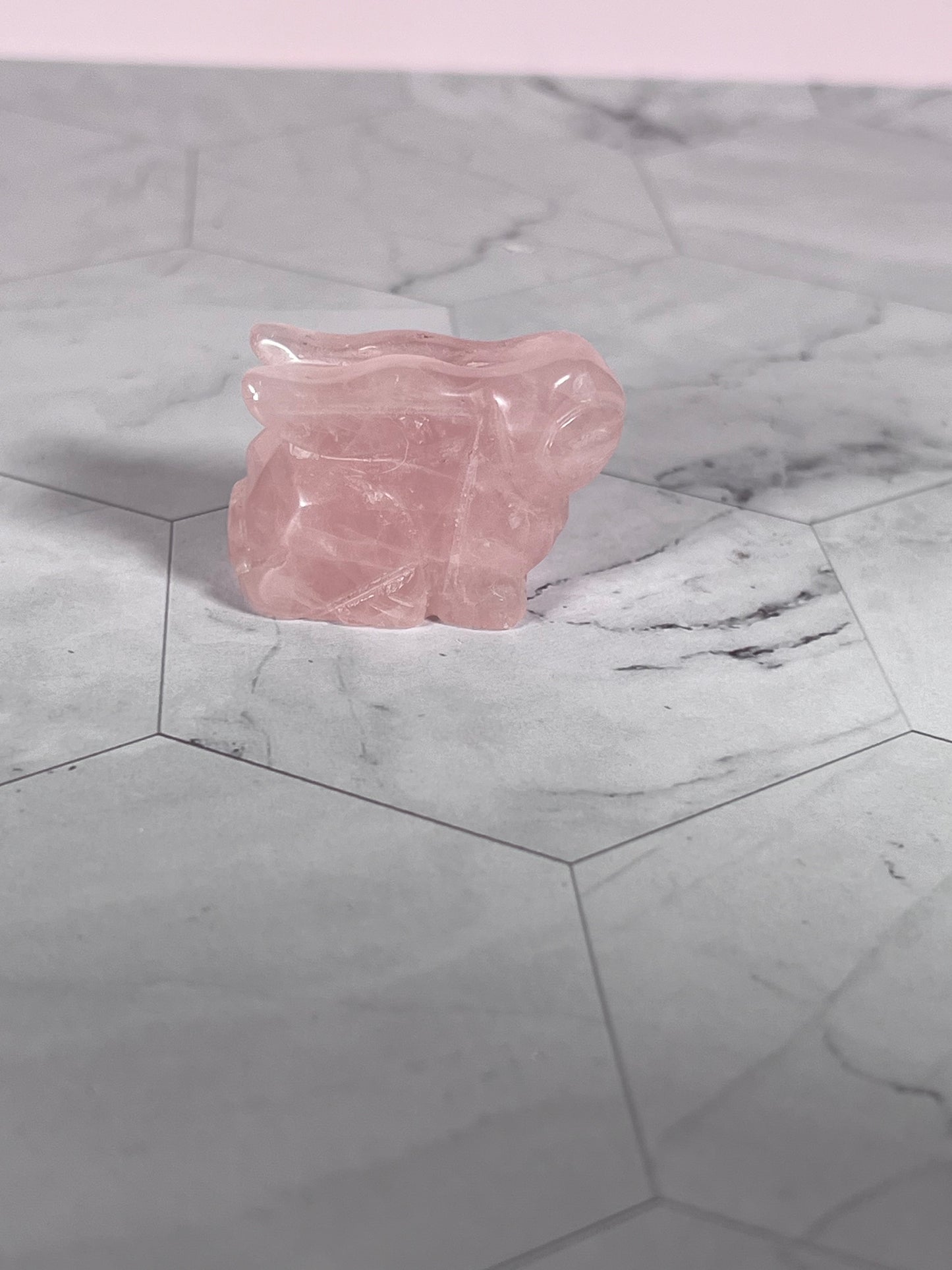 ONE (1) Stunning Rose Quartz Mini Bunny Carving - Intuitively Picked