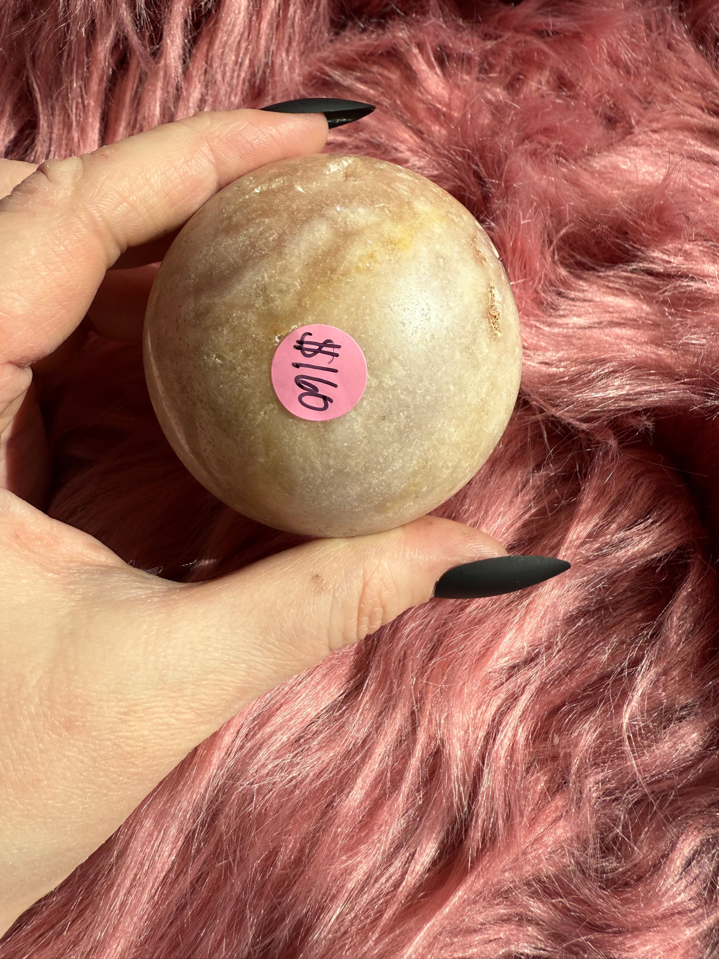 Stunning Pink Amethyst with Druzy Crystal Sphere