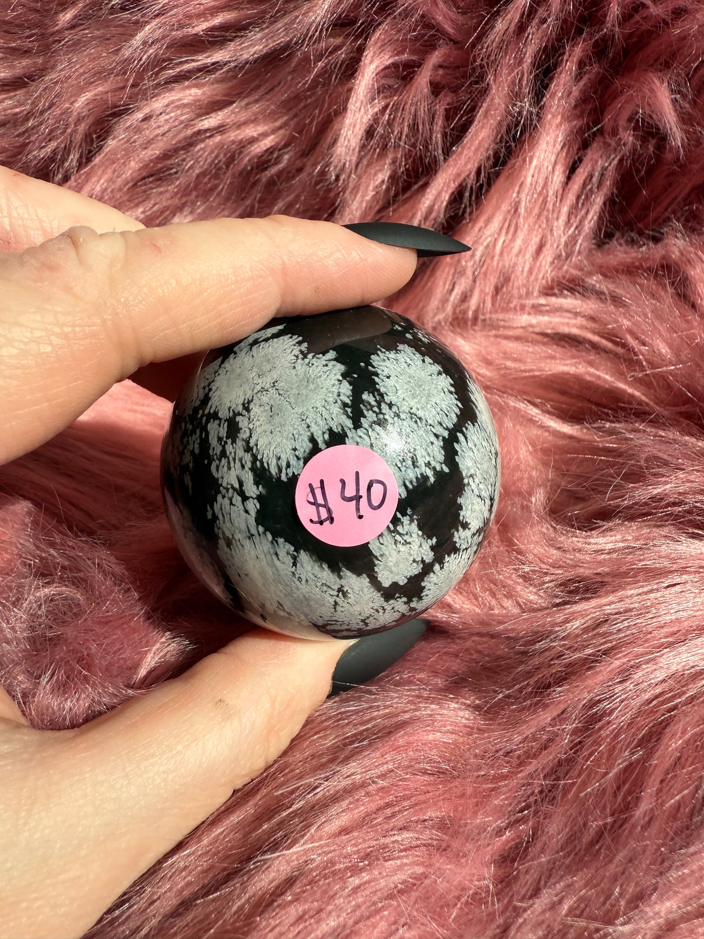 Stunning High Quality Snowflake Obsidian Sphere