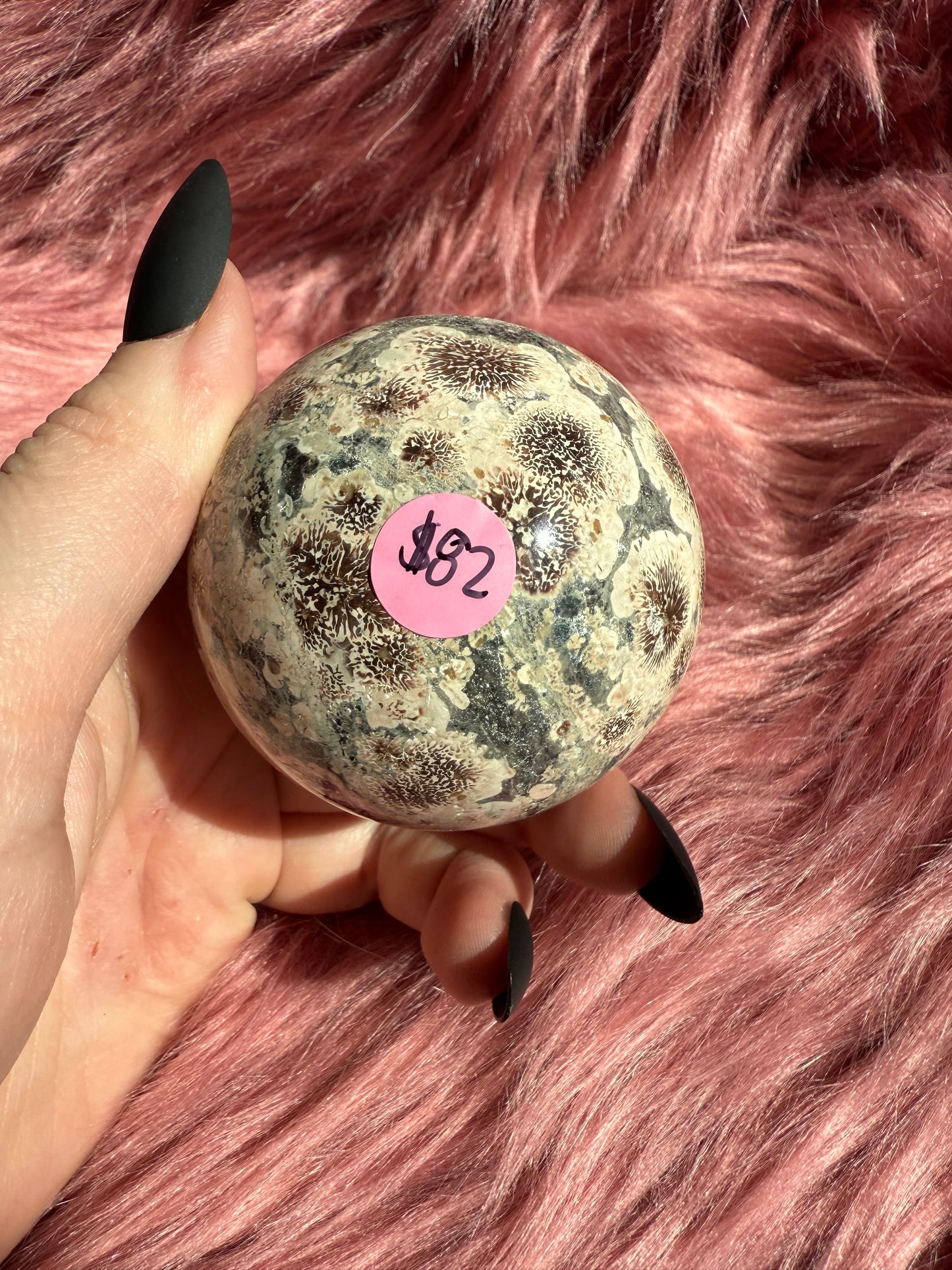 Stunning High Quality Russian Flower Agate Sphere