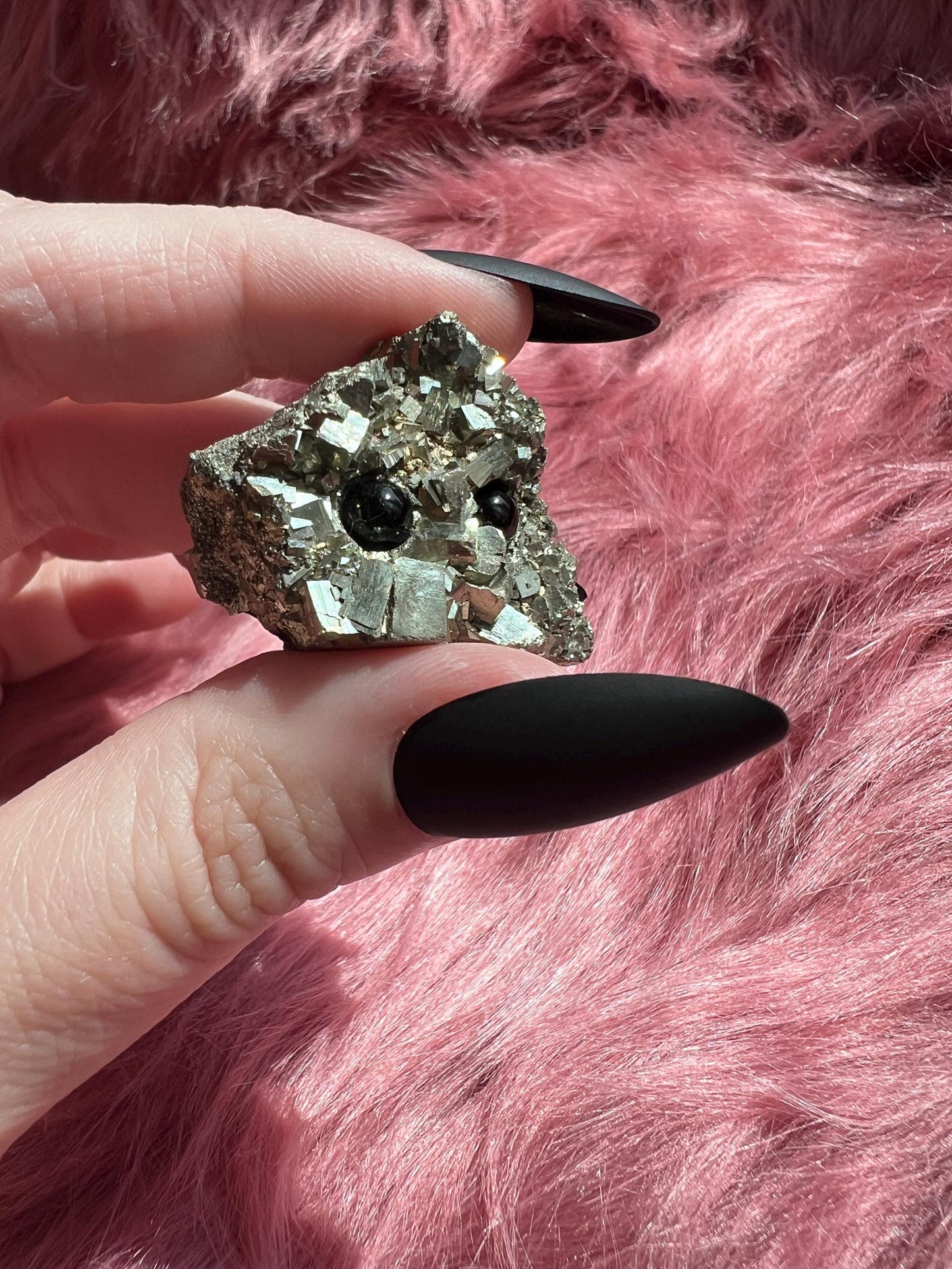 ONE (1) Stunning High Quality Pyrite Pet Rock Carving