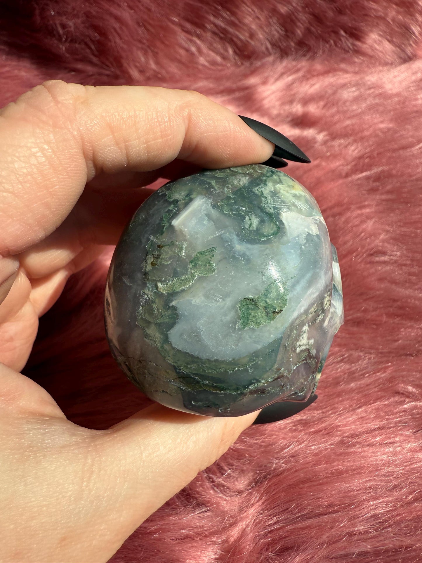 Stunning High Quality Moss Agate Skull I