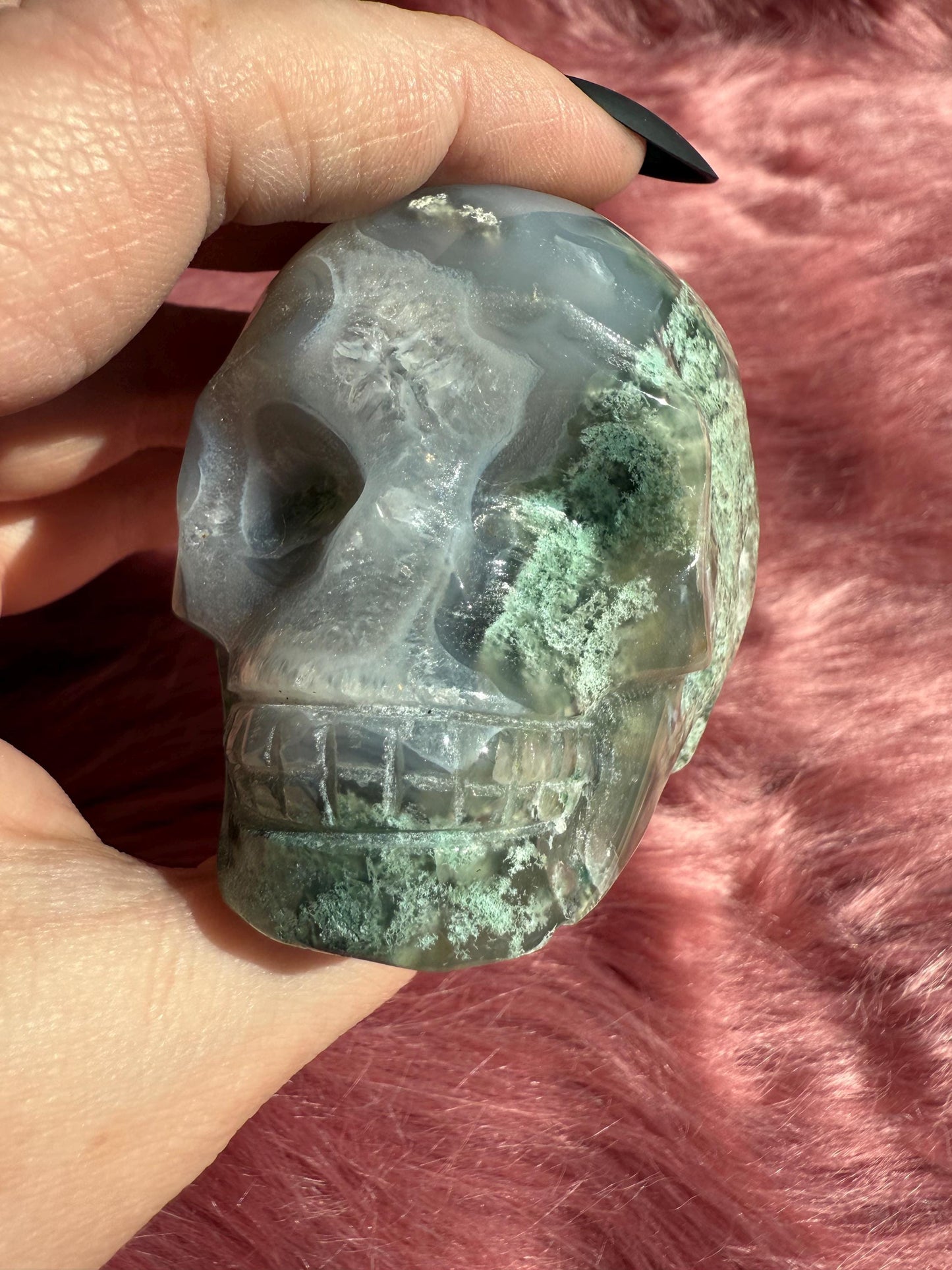 Stunning High Quality Moss Agate Skull G
