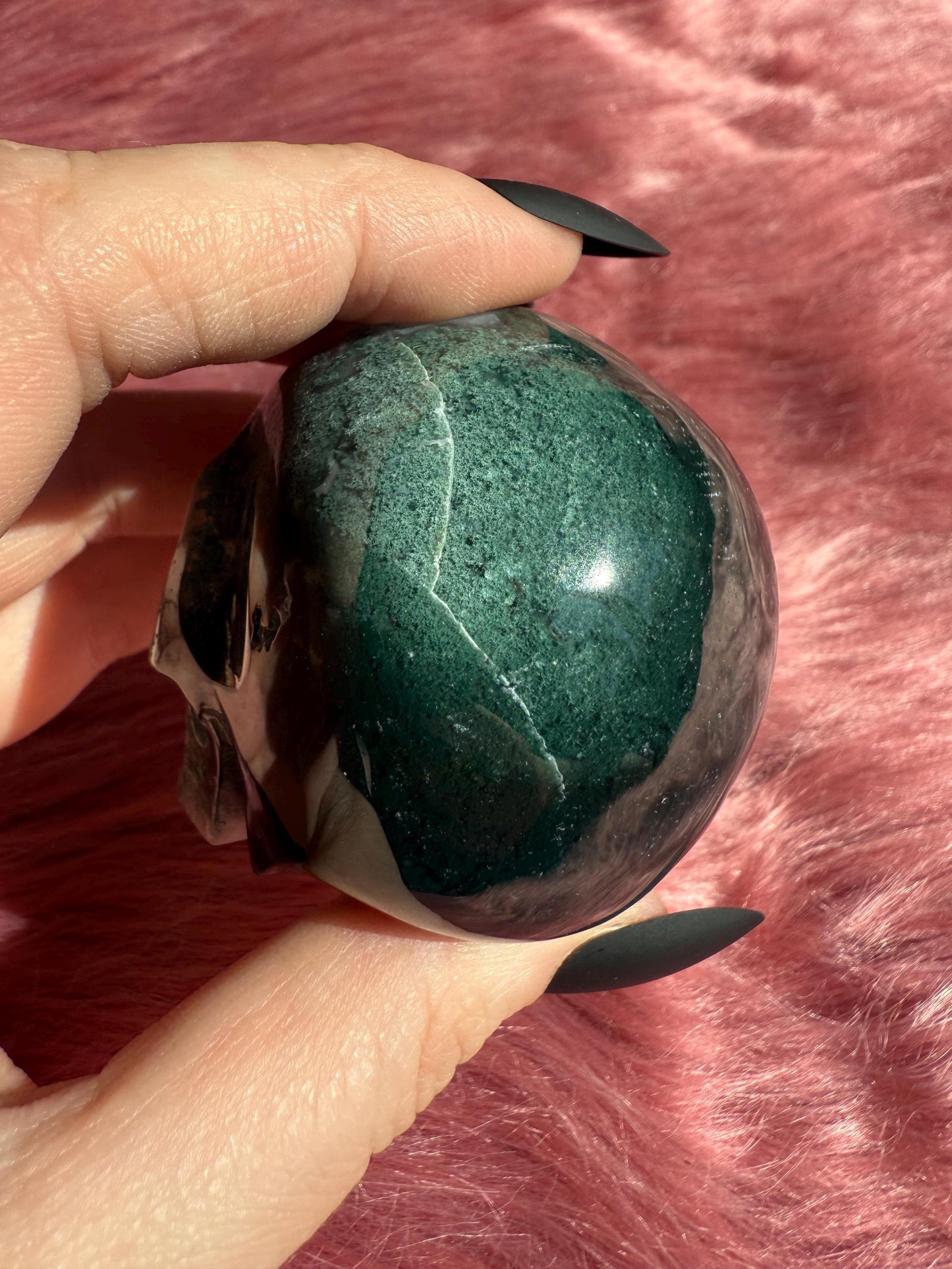Stunning High Quality Moss Agate Skull B