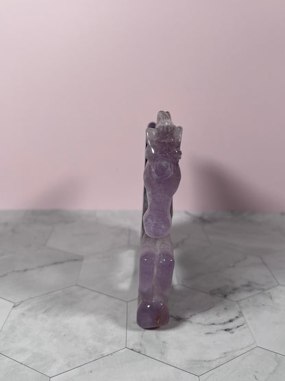 ONE (1) Stunning High Quality Fluorite Flying Unicorn Carving