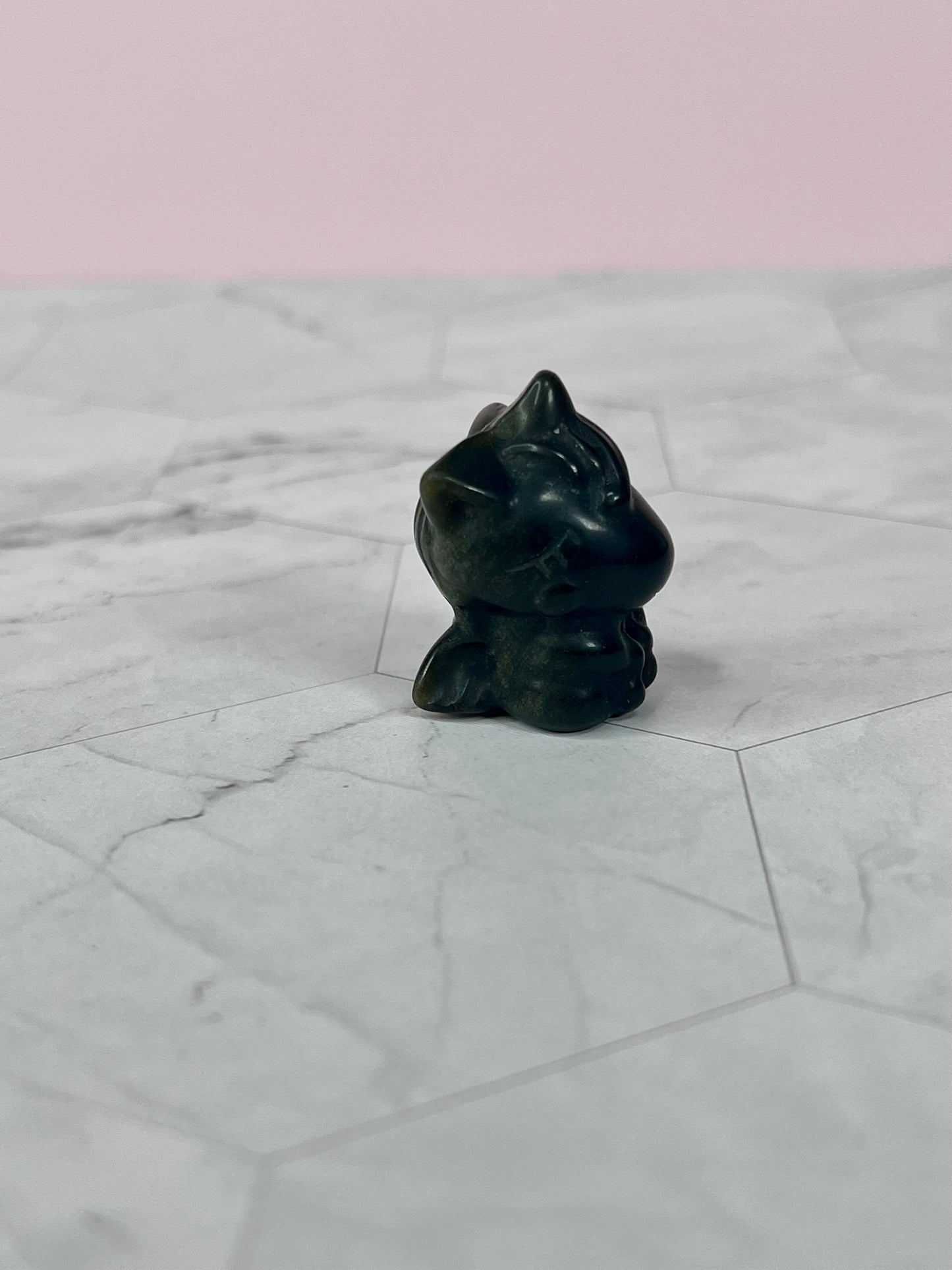 ONE (1) Stunning High Quality Small Goldensheen Obsidian Unicorn Carving