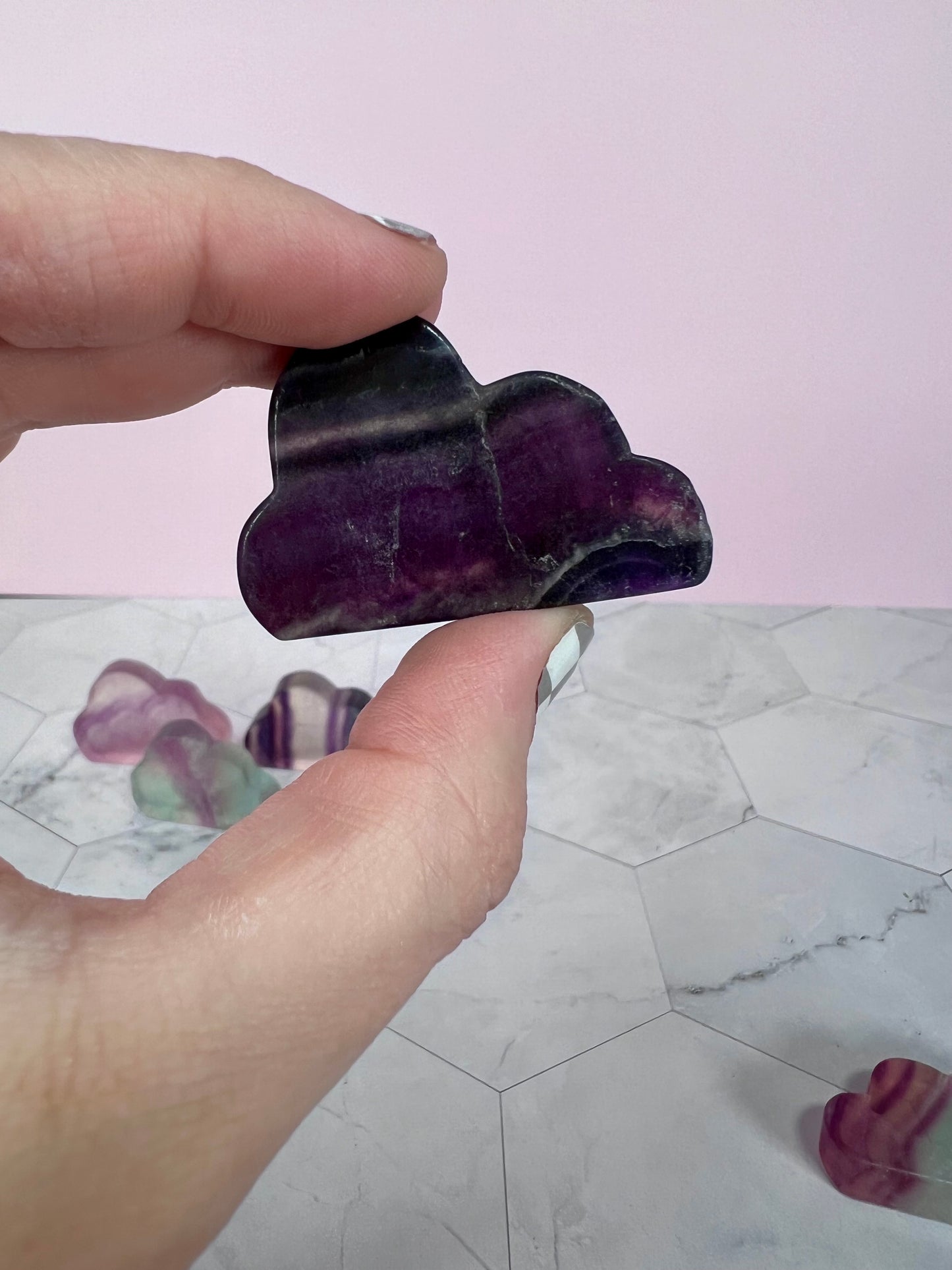 ONE (1) Stunning High Quality Fluorite Mini Cloud Carving