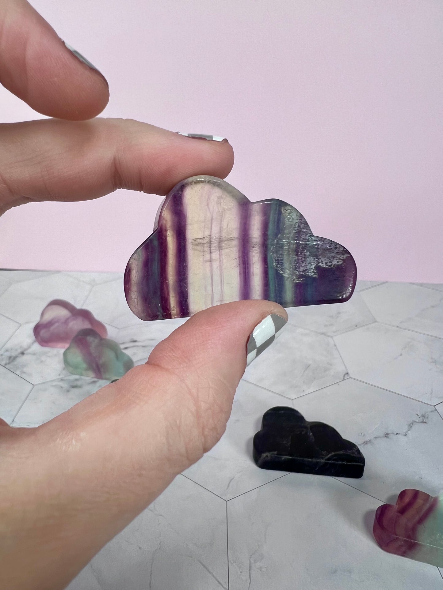 ONE (1) Stunning High Quality Fluorite Mini Cloud Carving