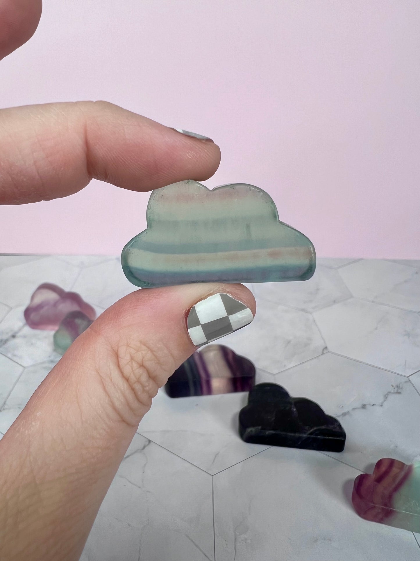 ONE (1) Stunning High Quality Fluorite Mini Cloud Carving