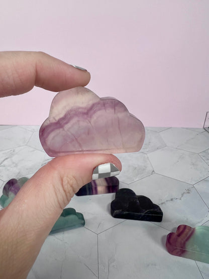 ONE (1) Stunning High Quality Fluorite Mini Cloud Carving