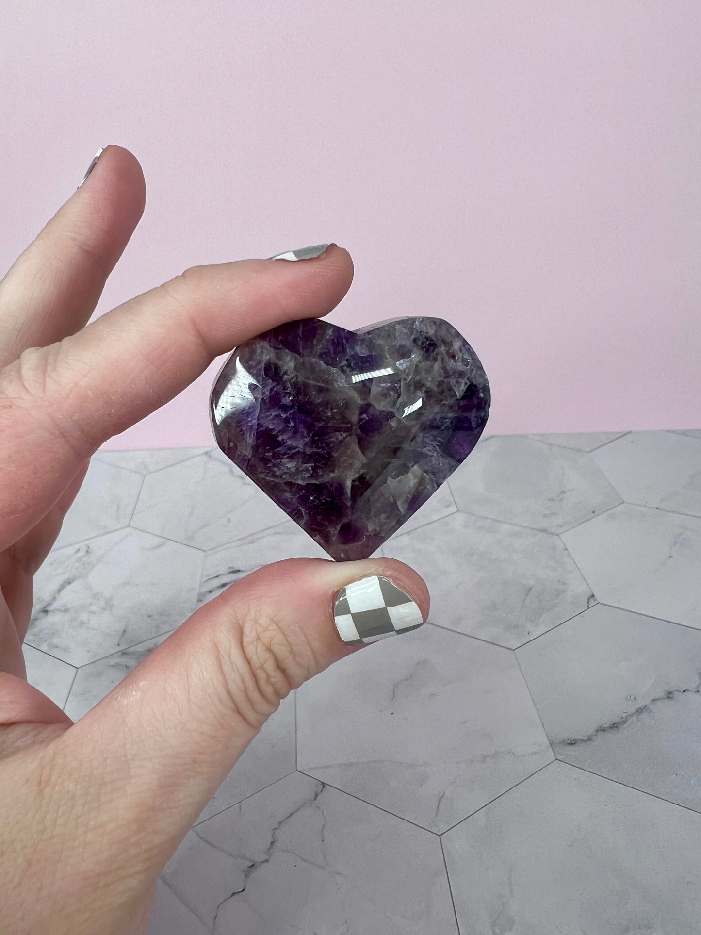 ONE (1) Stunning Small Amethyst Heart - Intuitively Selected