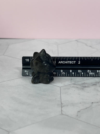 ONE (1) Stunning High Quality Small Goldensheen Obsidian Unicorn Carving