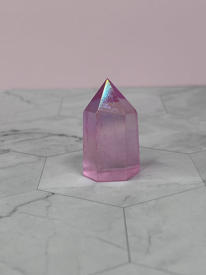 ONE (1) Stunning High Quality Aura Quartz Mini Tower