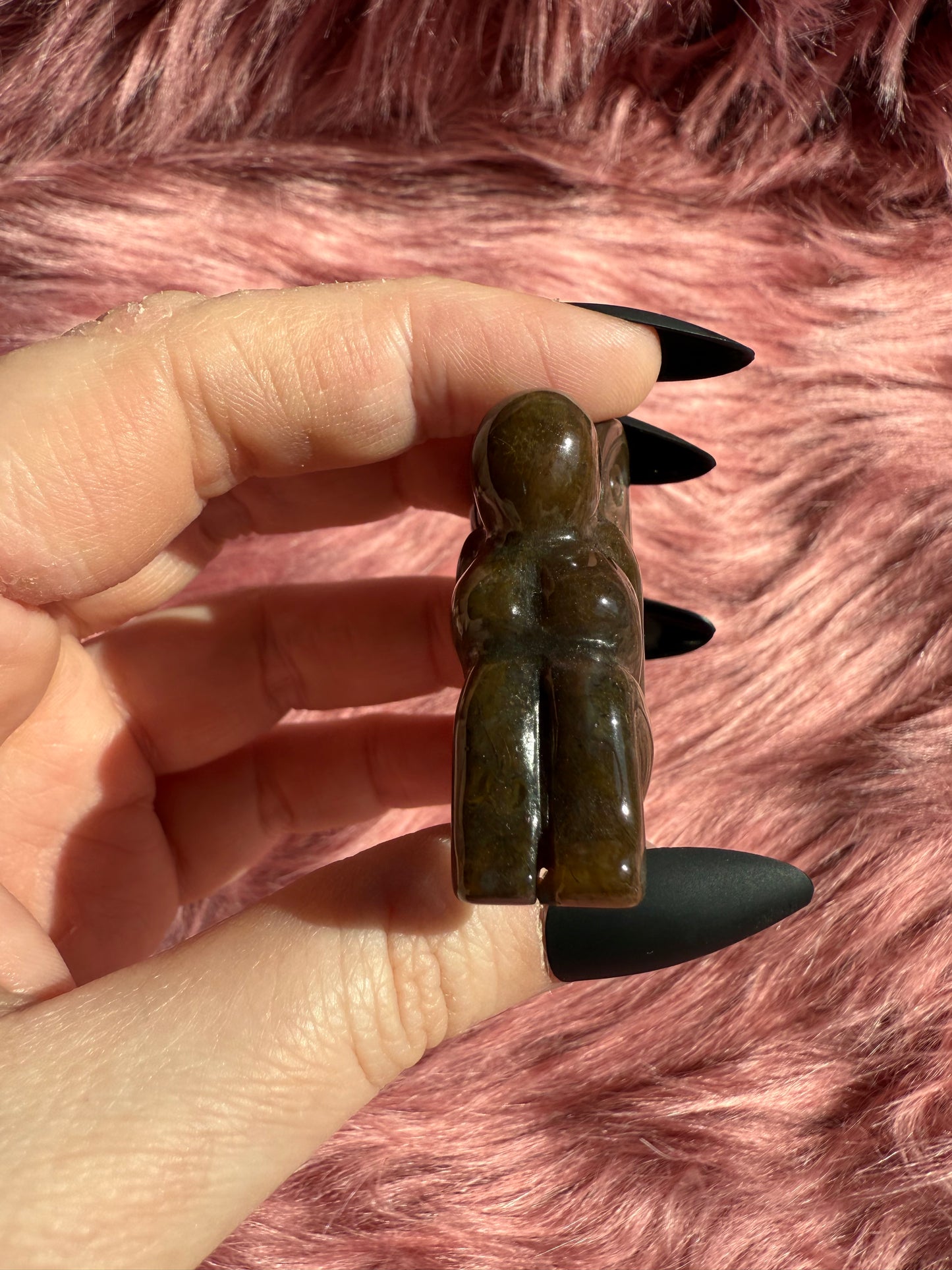 Stunning Brown Moss Agate Fairy Crystal Carving - A