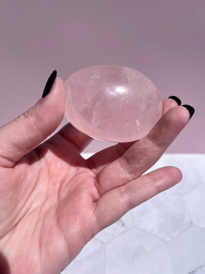 ONE (1) Stunning Flashy Rose Quartz Palmstone - Intuitively Selected