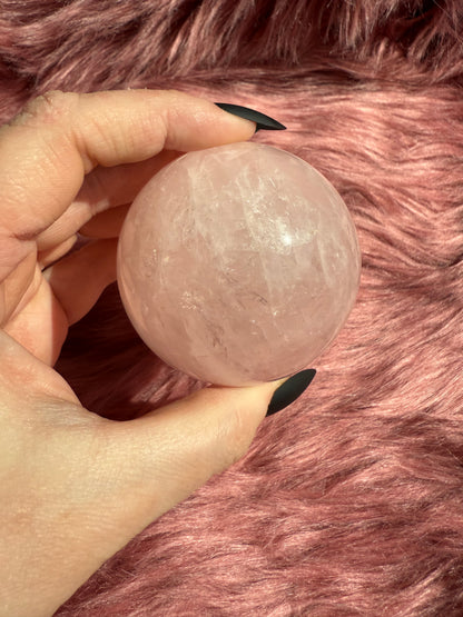 Stunning High Quality Flashy Rose Quartz Crystal Sphere