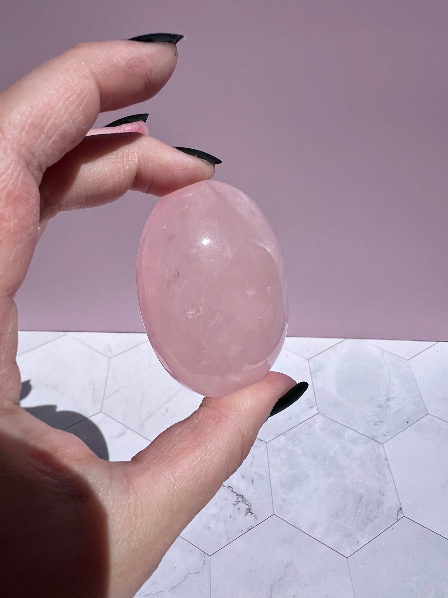 ONE (1) Stunning Flashy Rose Quartz Palmstone - Intuitively Selected