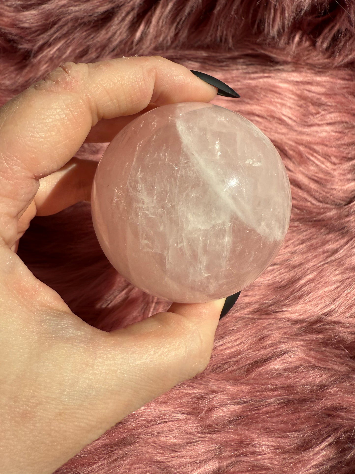 Stunning High Quality Flashy Rose Quartz Crystal Sphere