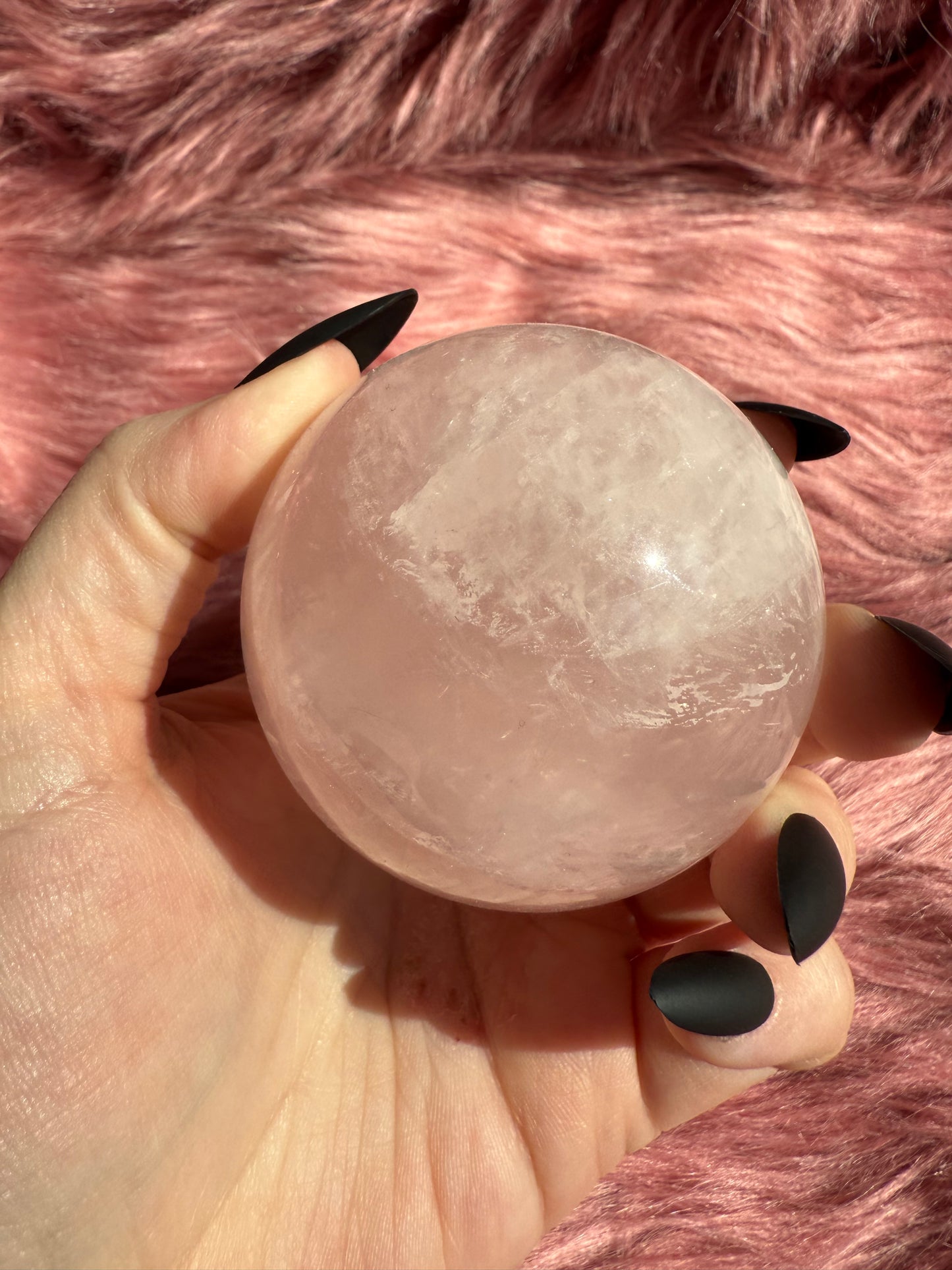Stunning High Quality Flashy Rose Quartz Crystal Sphere