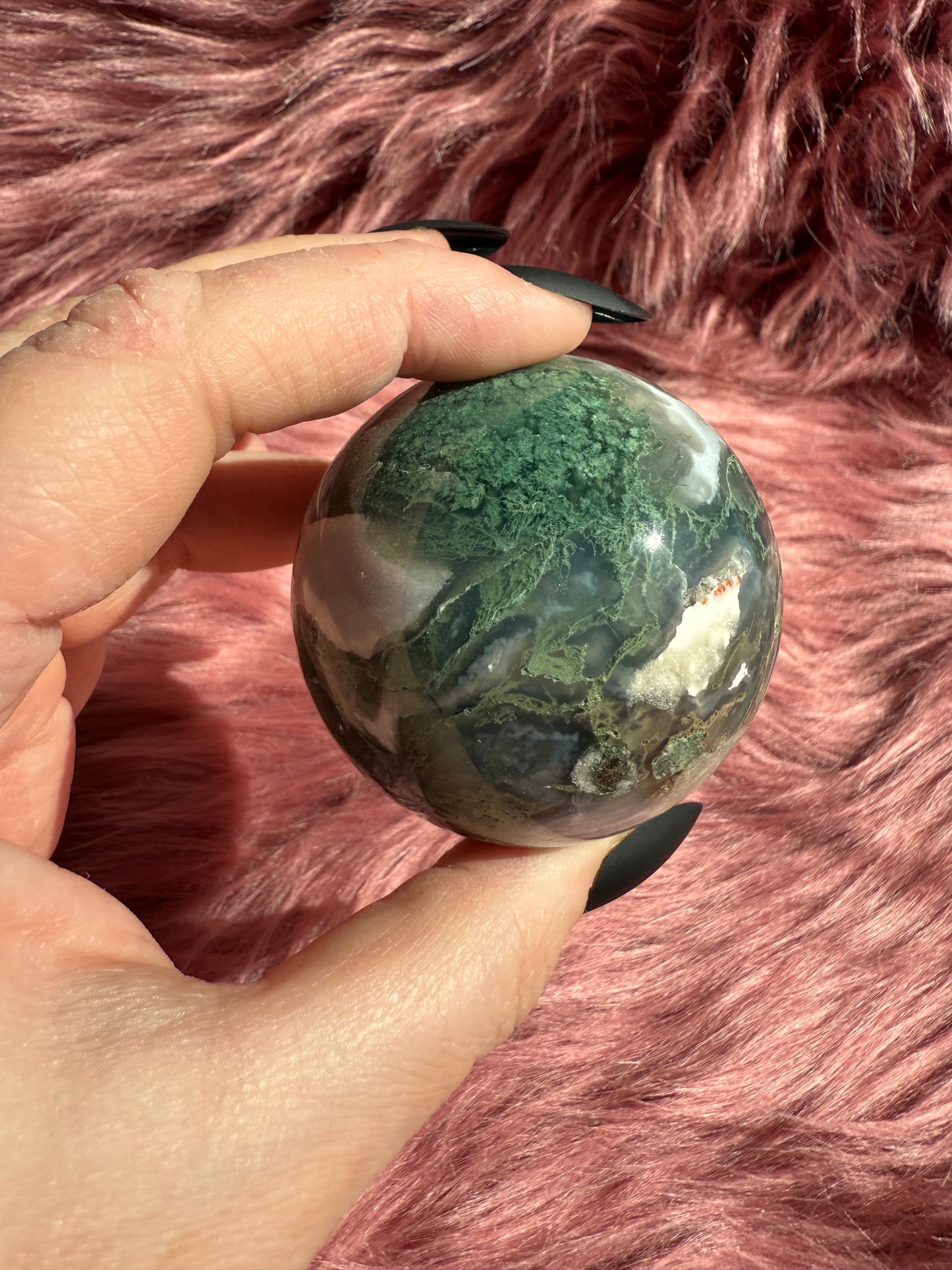 Stunning Moss Agate Crystal Sphere