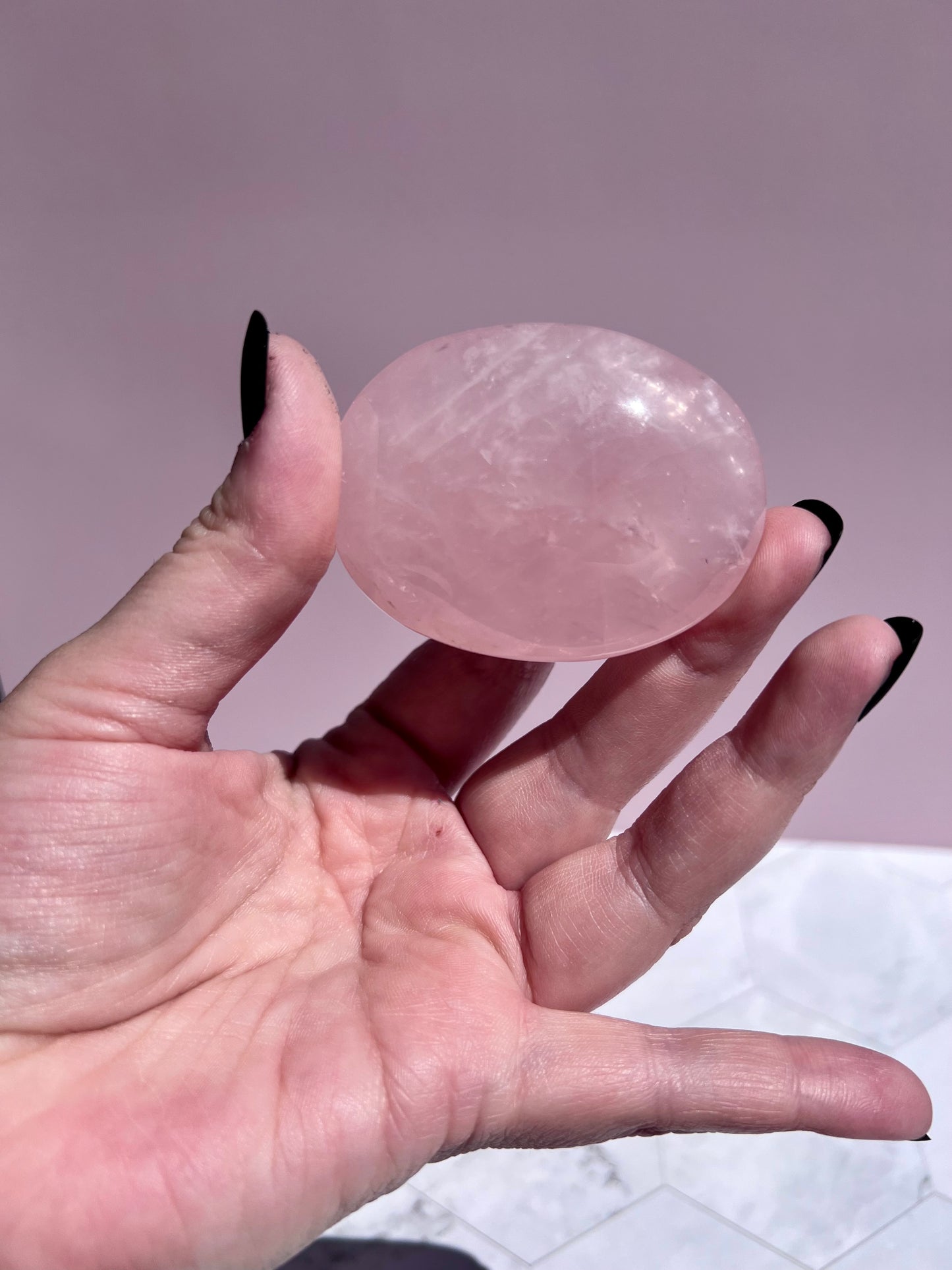 ONE (1) Stunning Flashy Rose Quartz Palmstone - Intuitively Selected