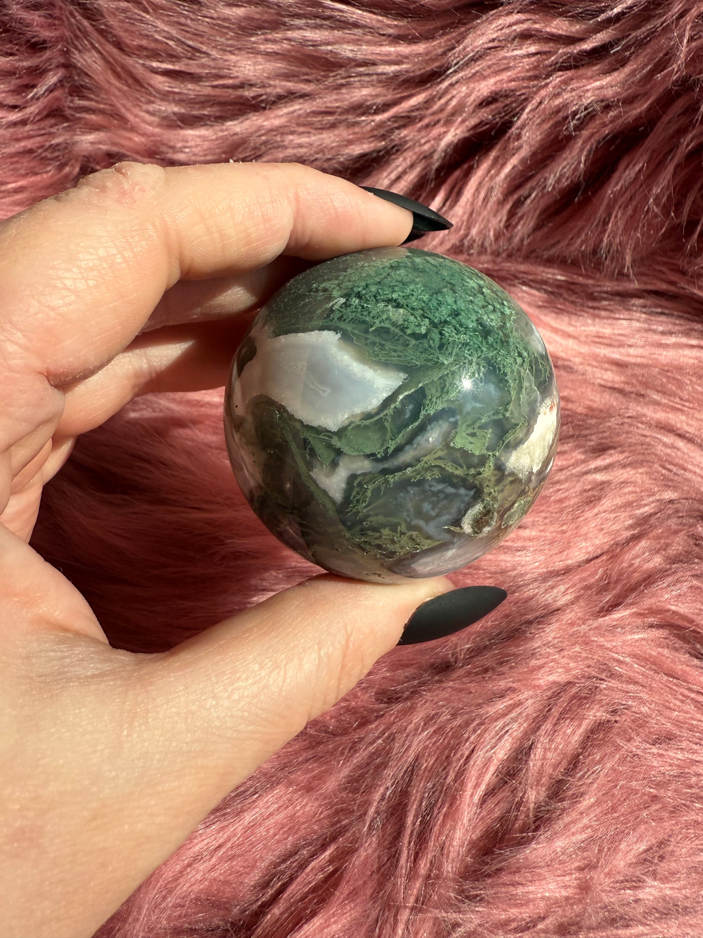 Stunning Moss Agate Crystal Sphere