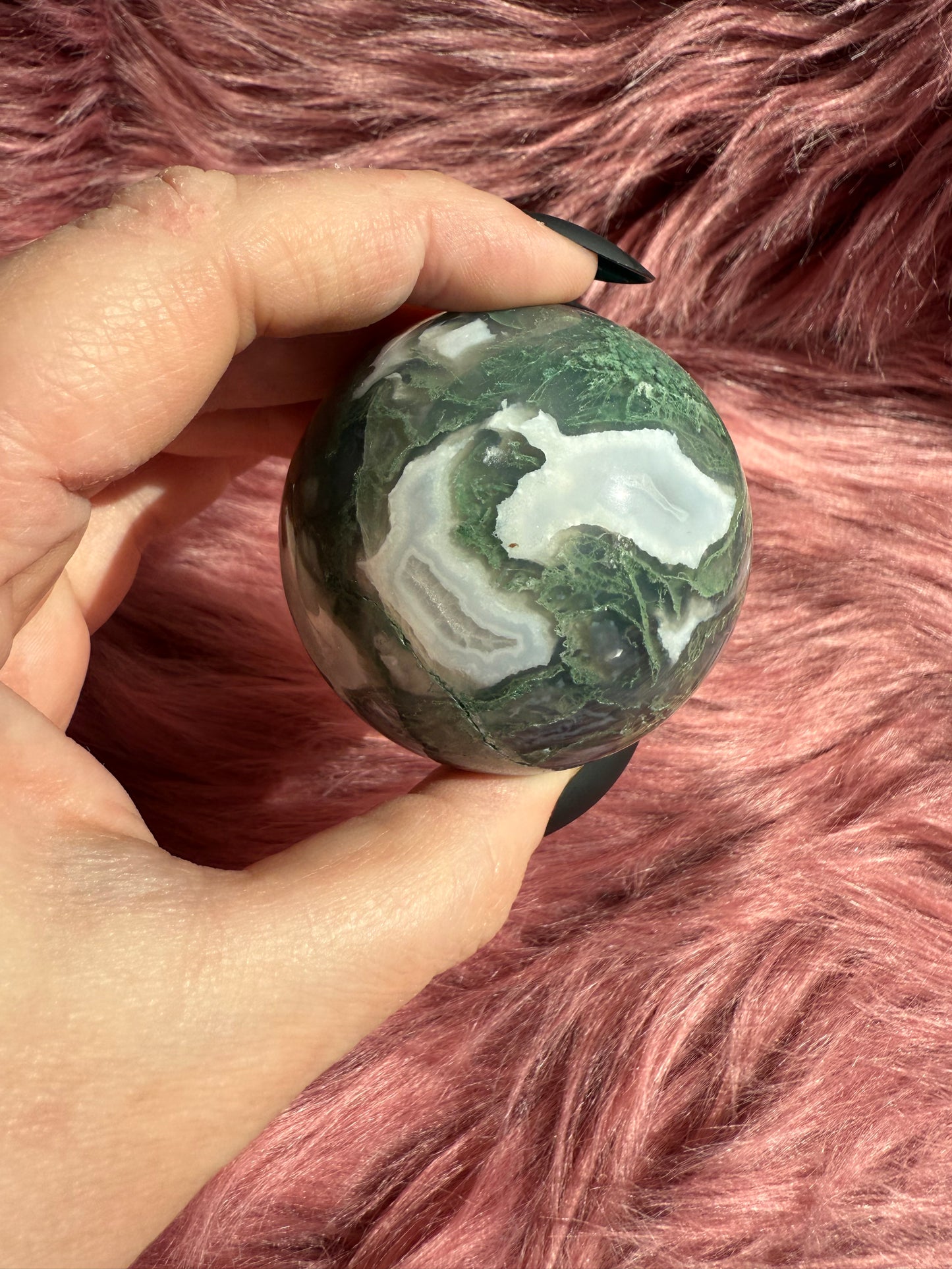 Stunning Moss Agate Crystal Sphere