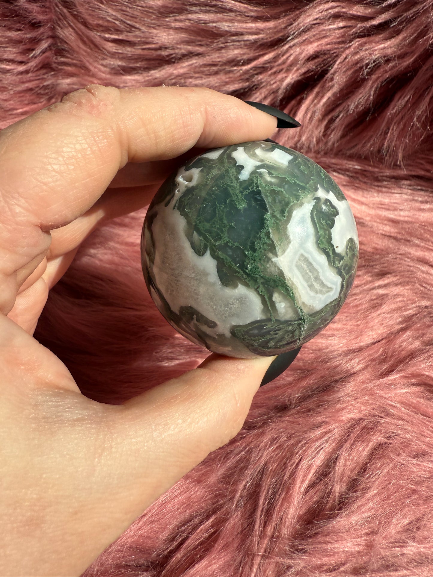 Stunning Moss Agate Crystal Sphere