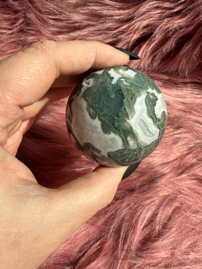 Stunning Moss Agate Crystal Sphere