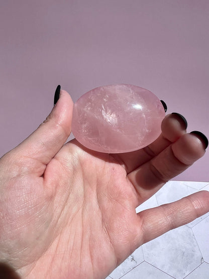 ONE (1) Stunning Flashy Rose Quartz Palmstone - Intuitively Selected