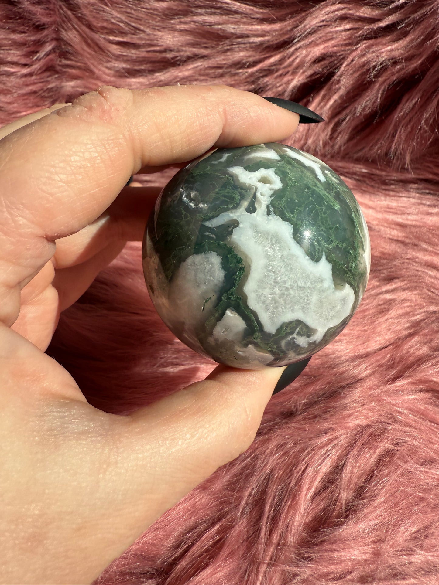 Stunning Moss Agate Crystal Sphere