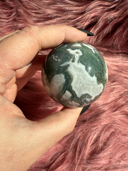 Stunning Moss Agate Crystal Sphere