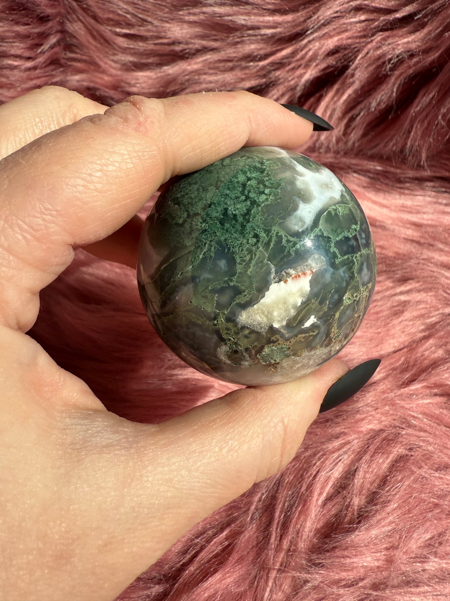 Stunning Moss Agate Crystal Sphere